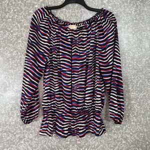 Michael Michael Kors Women's Plus Size Striped Peasant Blouse - Size 1X - Boho